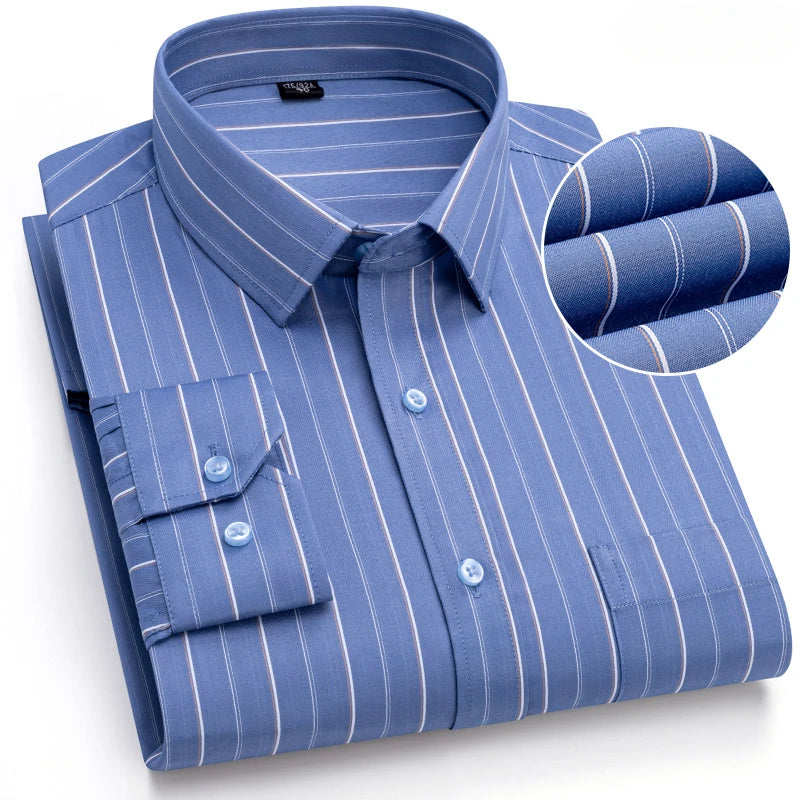 New in shirt elegants cotton long-sleeve shirts for men slim fit Casual plain shirt plaid designer tops soft houndstooth clothes